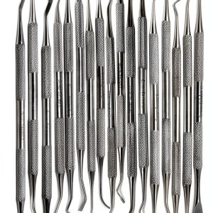 Set of 17 Dental Spoon Excavators Plugger Restorative Composite Filling Tooth Cavity Carious Decay Removal Double Ended Instruments-0