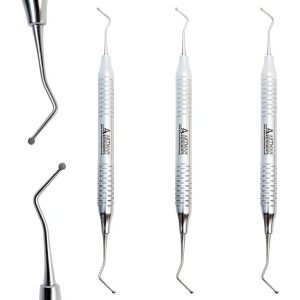 ARTMAN INSTRUMENTS Dental Excavator Set of 3 – Double-Ended 1.5mm & 2mm Spoon Excavators with Slip-Resistant 9mm Handle, High-Precision Stainless Steel Restorative Endodontic Tools-0